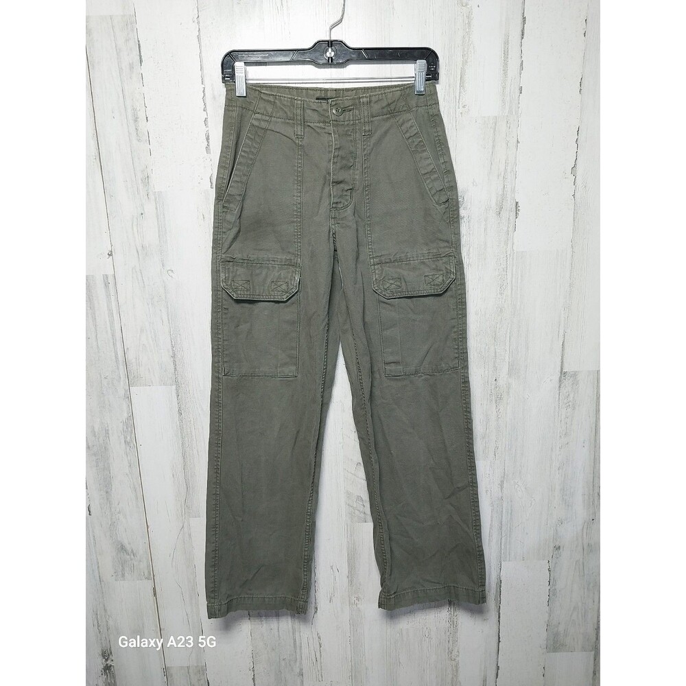 Vans Pants Womens 24 Olive Green Cargo Arroyo Wide Leg Baggy Canvas Utility